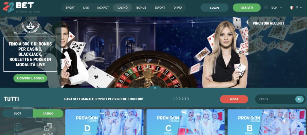 22bet casino games