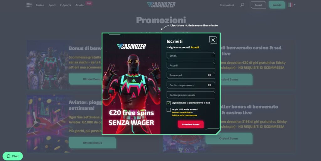 casinozer sign up